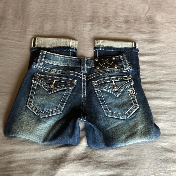 Miss Me Crop Distressed Jeans JS4009C9 Size 25 EUC - Picture 7 of 8